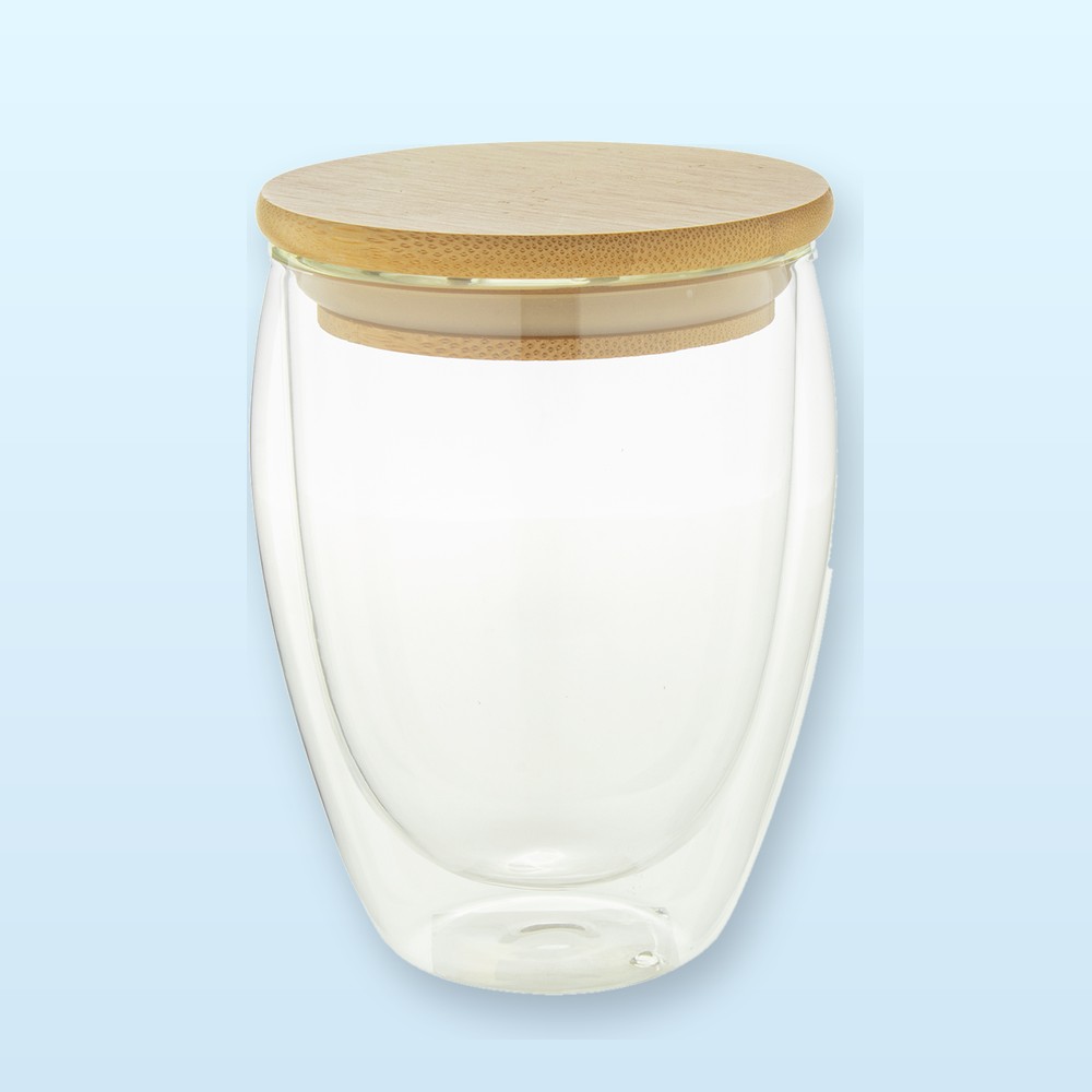 Bicchiere termico in vetro - trasparente - naturale