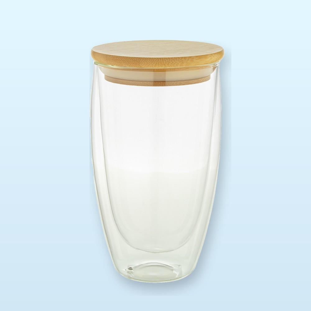 Bicchiere termico in vetro - trasparente - naturale