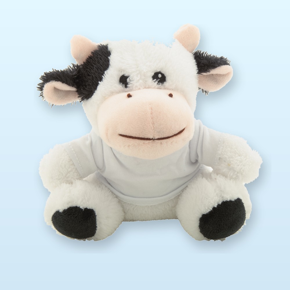 Mucca in peluche RPET - bianco