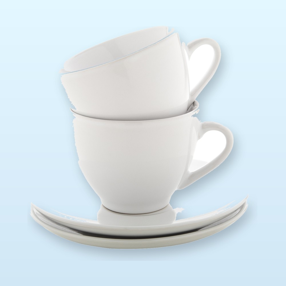 Set tazze da cappuccino - bianco