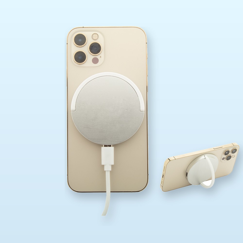 caricabatterie magnetico wireless - argento