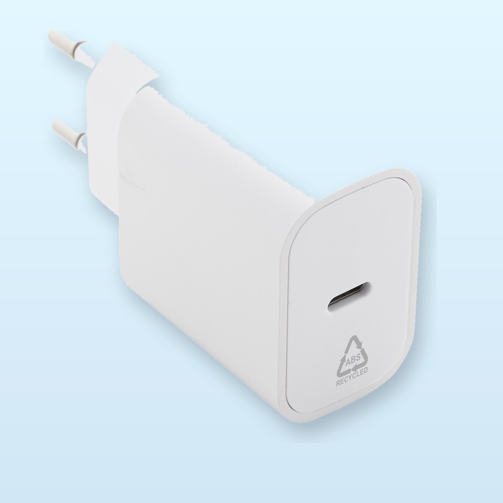 Caricatore da parete USB C in RABS - bianco