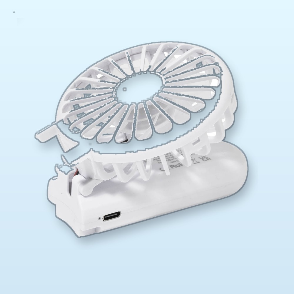 Ventilatore portatile ricaricabile in RABS - bianco