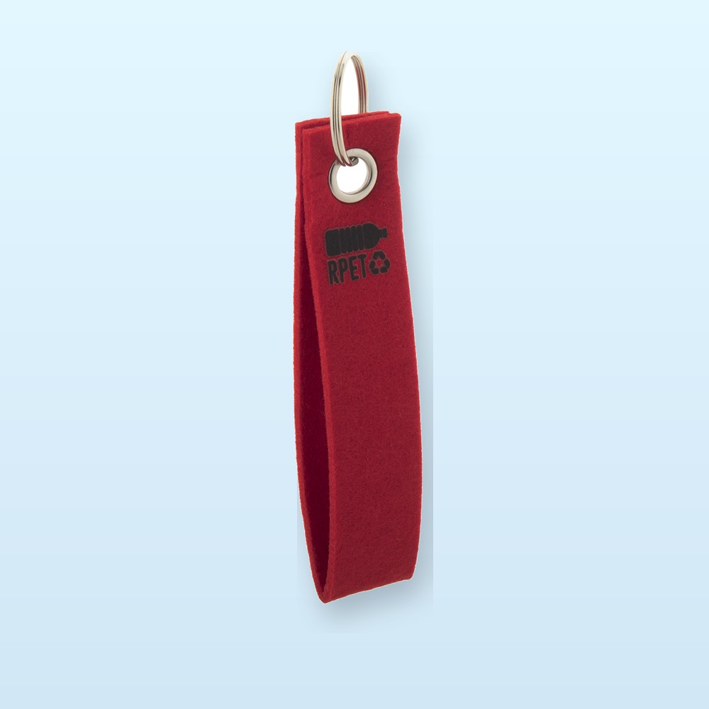 Portachiavi in feltro RPET - rosso