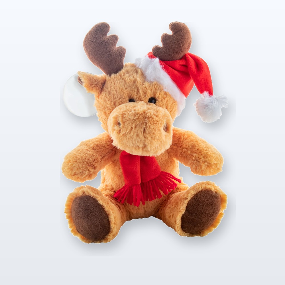 renna in peluche - marrone - rosso