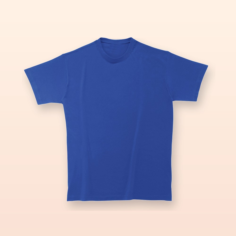T-shirt in cotone ringspun - blu - XL