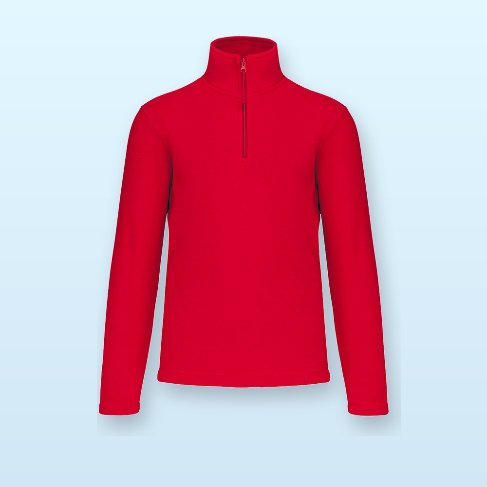 Giacca in pile mezza zip - rosso - M