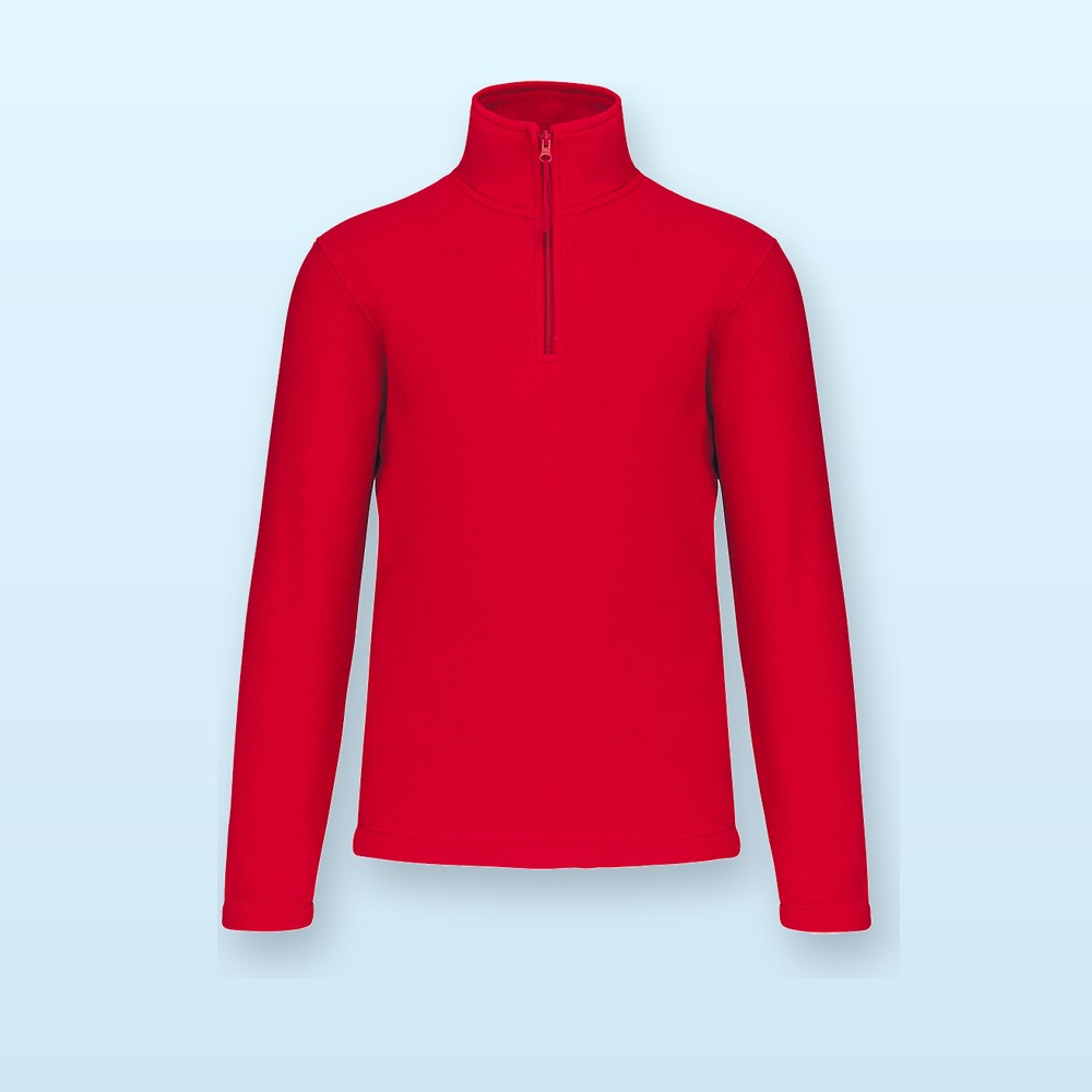 Giacca in pile mezza zip - rosso - S