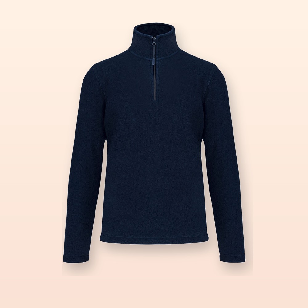 Giacca in pile mezza zip - blu scuro - M