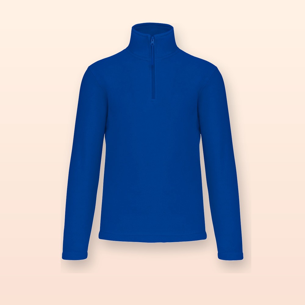 Giacca in pile mezza zip - blu - XL