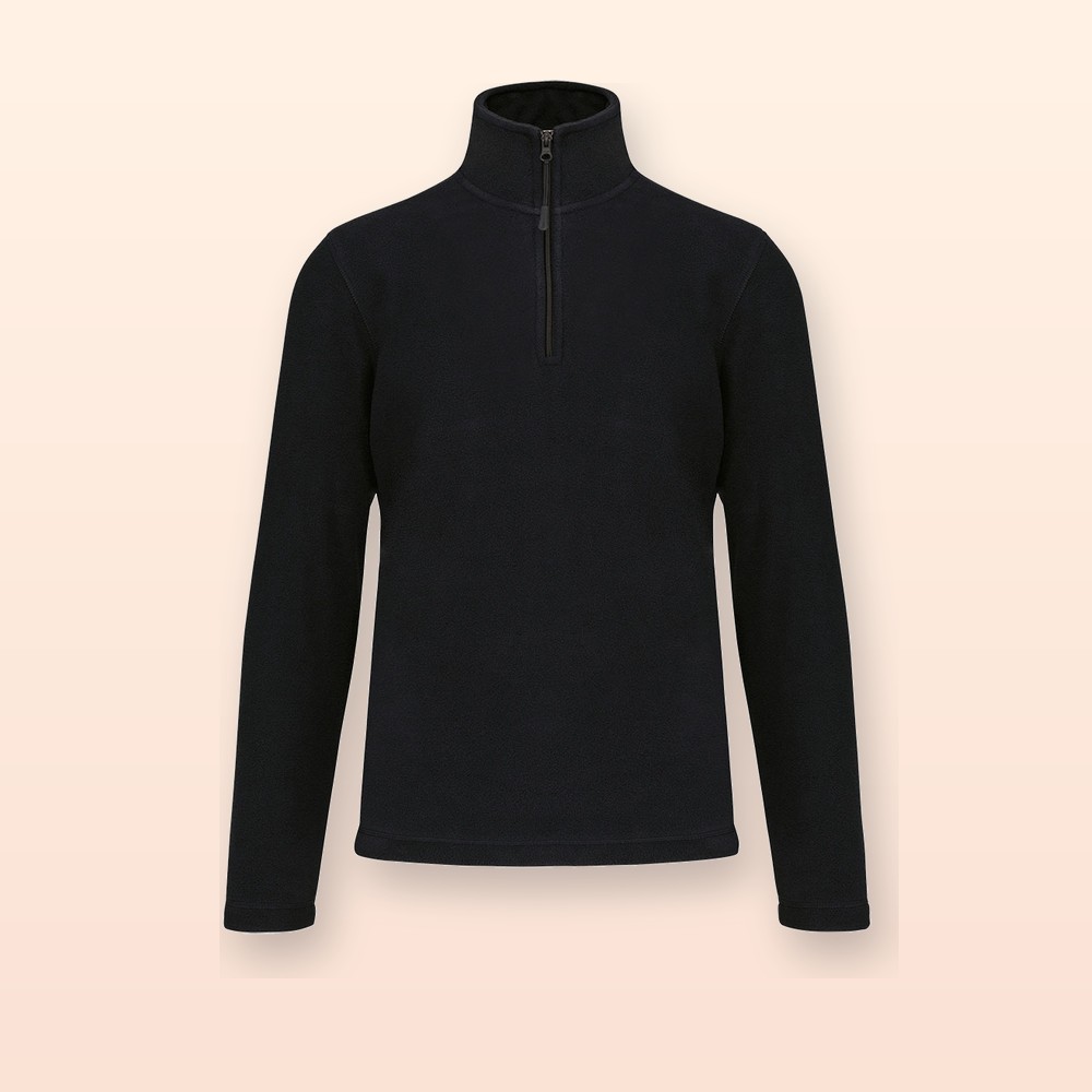 Giacca in pile mezza zip - nero - XXL