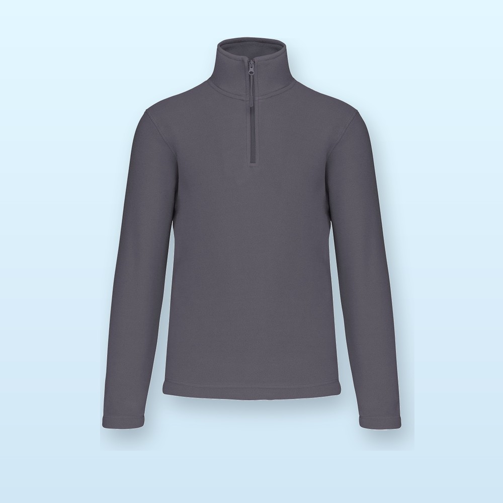 Giacca in pile mezza zip - grigio chiaro - S