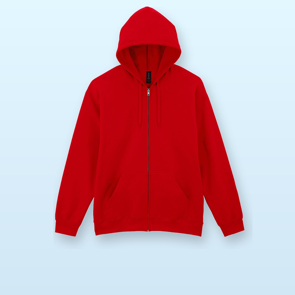 felpa con cappuccio e zip - rosso - S
