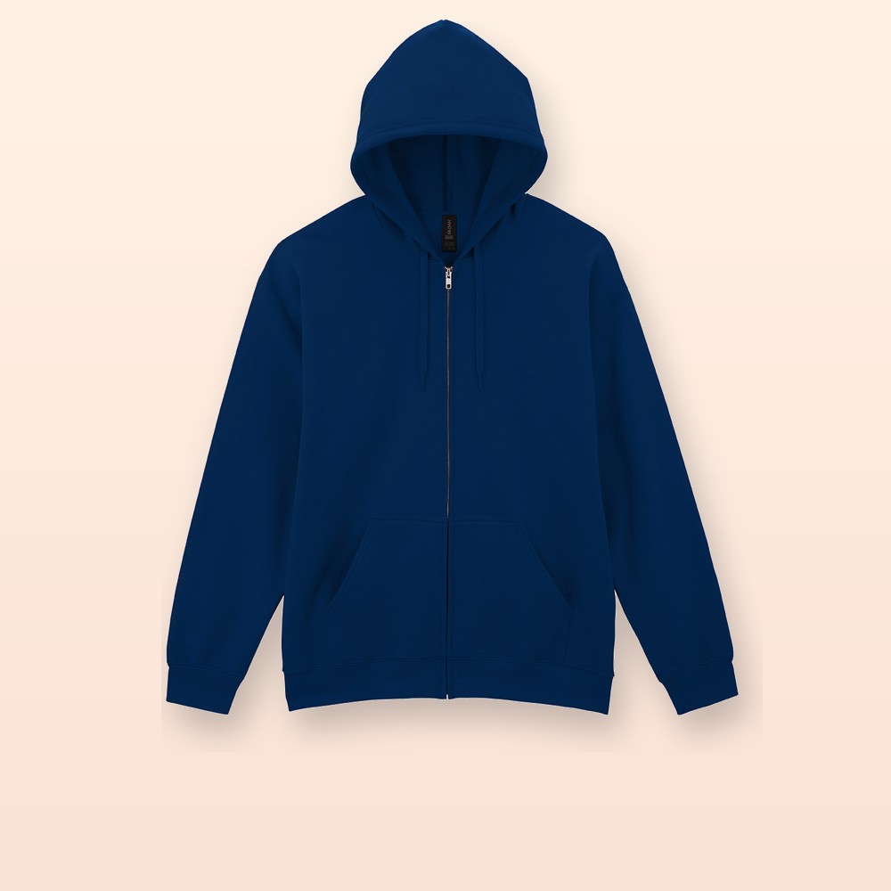 felpa con cappuccio e zip - blu scuro - L