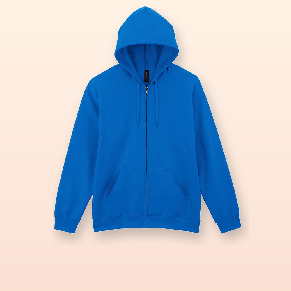 felpa con cappuccio e zip - blu - S
