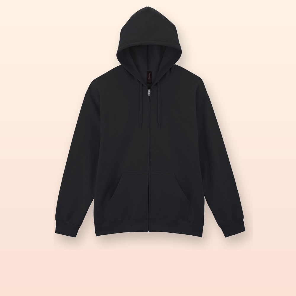 felpa con cappuccio e zip - nero - XXL