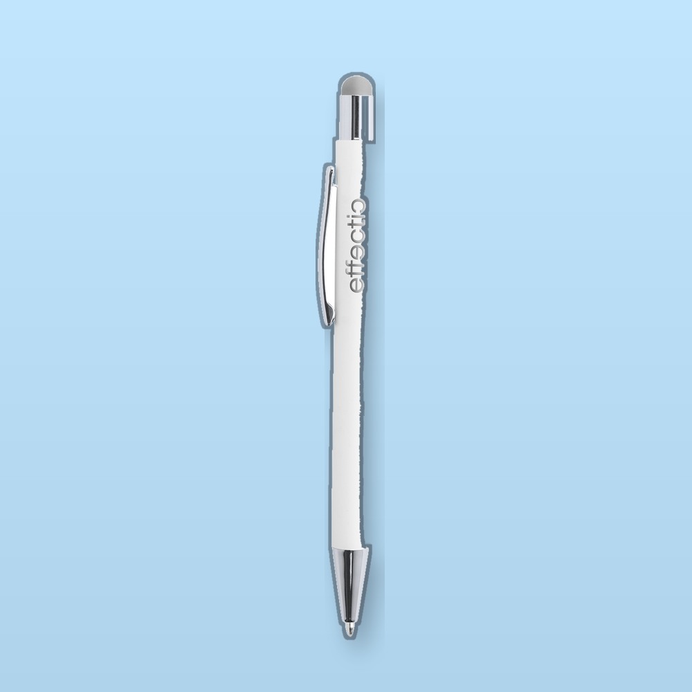 penna a sfera capacitiva - argento - bianco