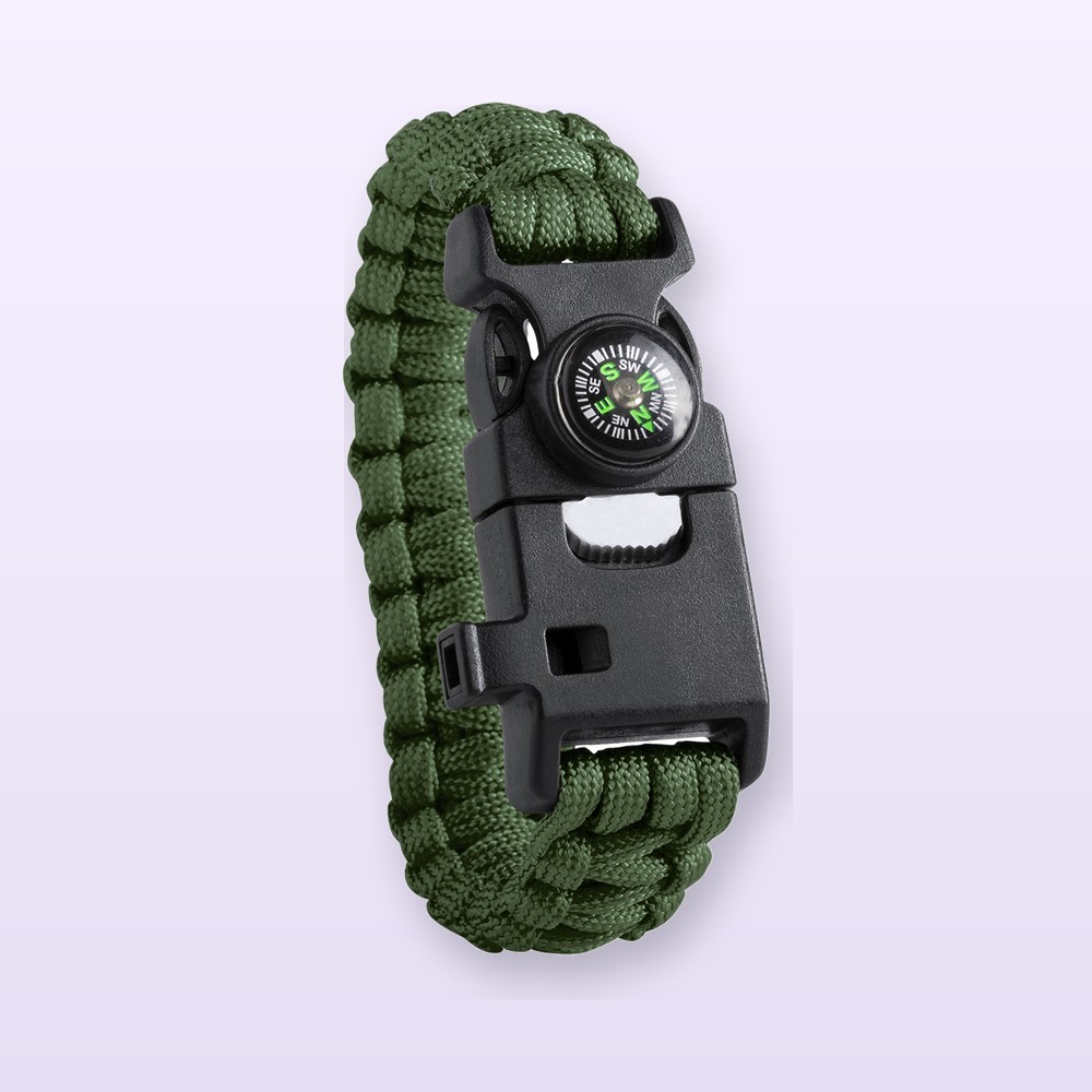 bracciale sopravvivenza - verde - nero