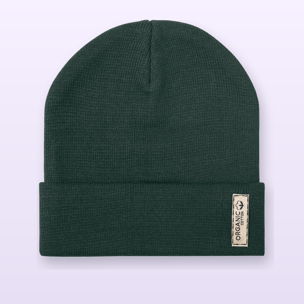 Cappellino invernale in cotone organico - verde scuro