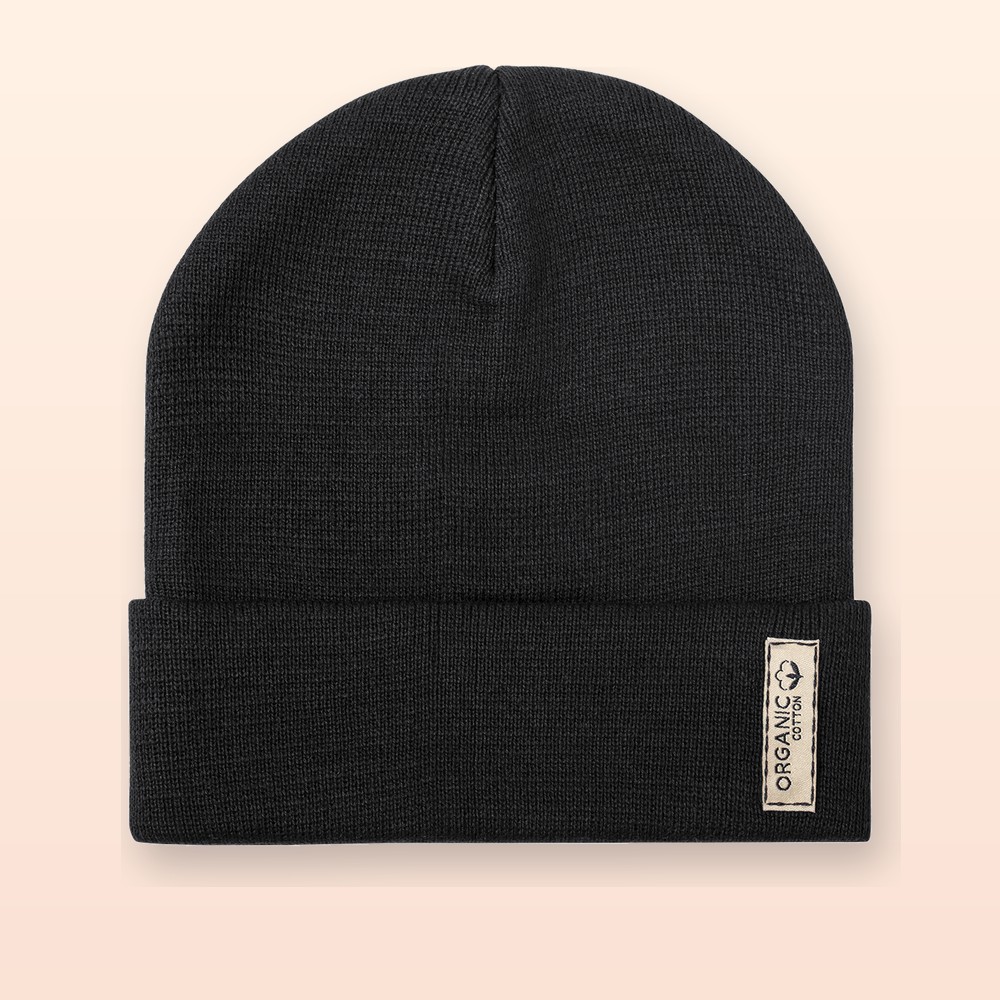 Cappellino invernale in cotone organico - nero
