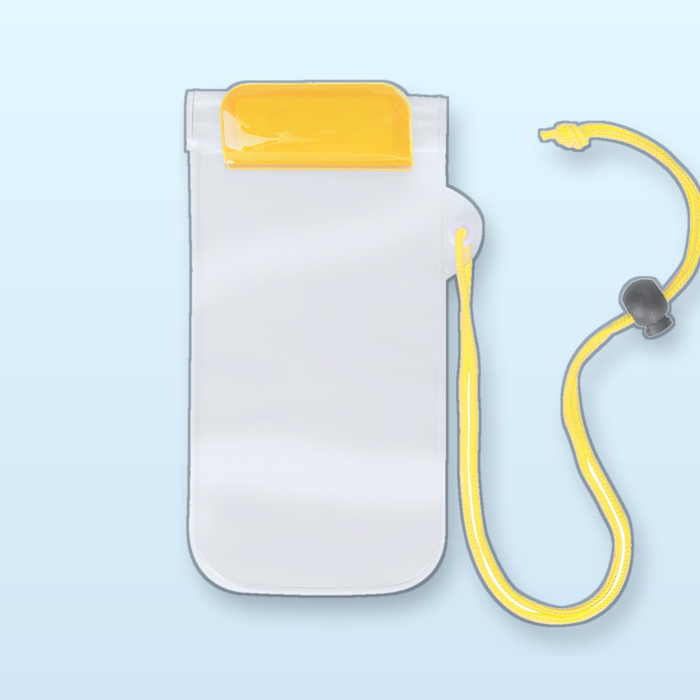 custodia per cellulare impermeabile - giallo - trasparente