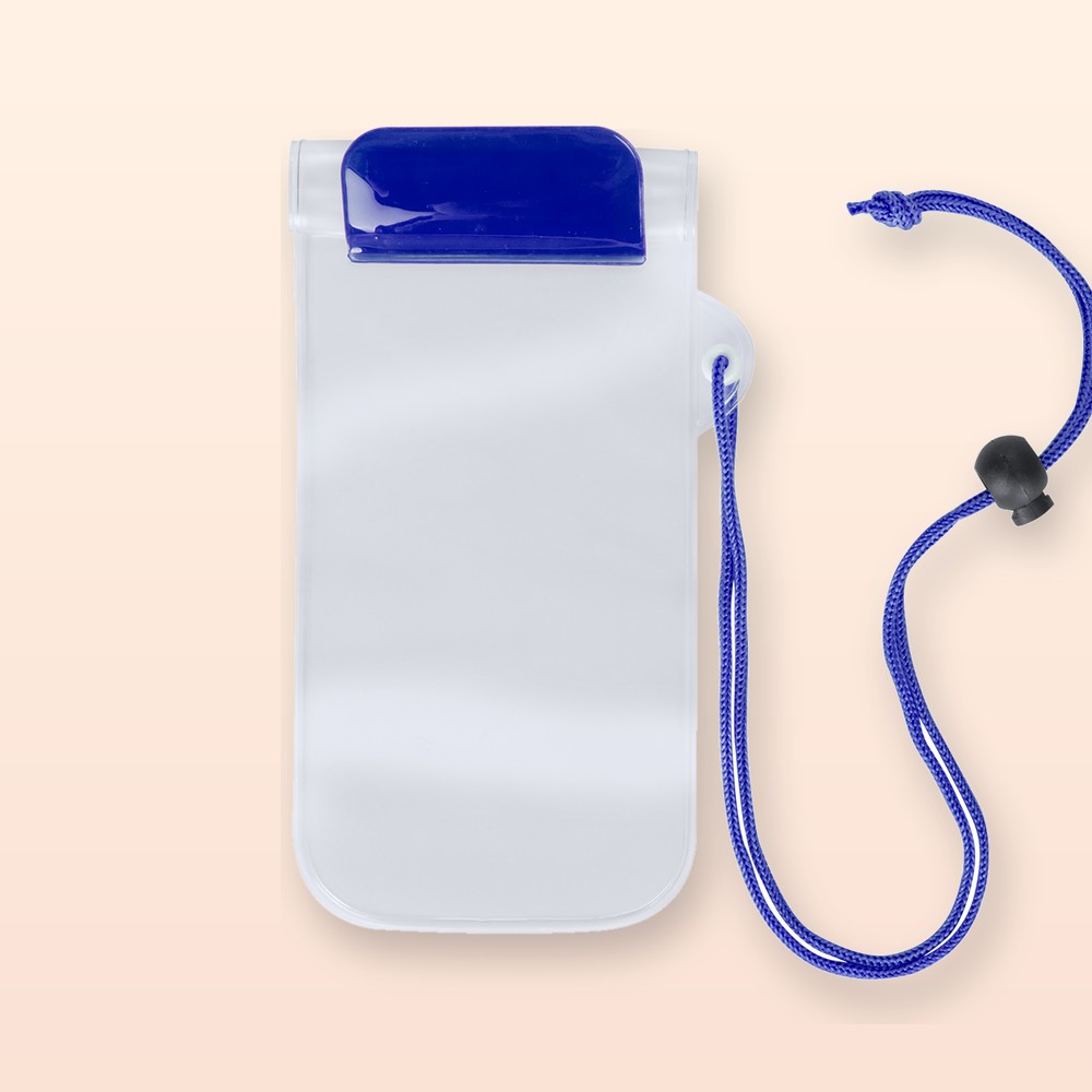 custodia per cellulare impermeabile - blu scuro - trasparente