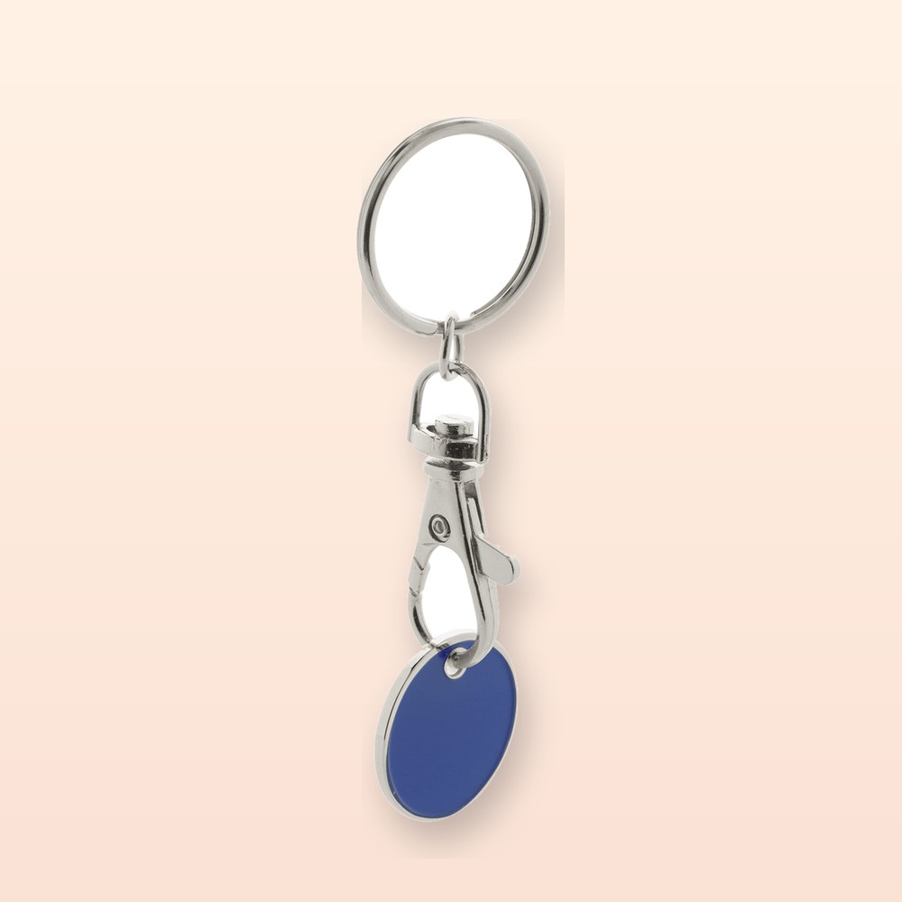 portachiavi con gettone - blu