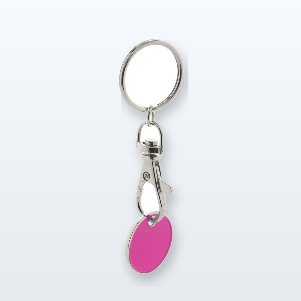 portachiavi con gettone - fucsia