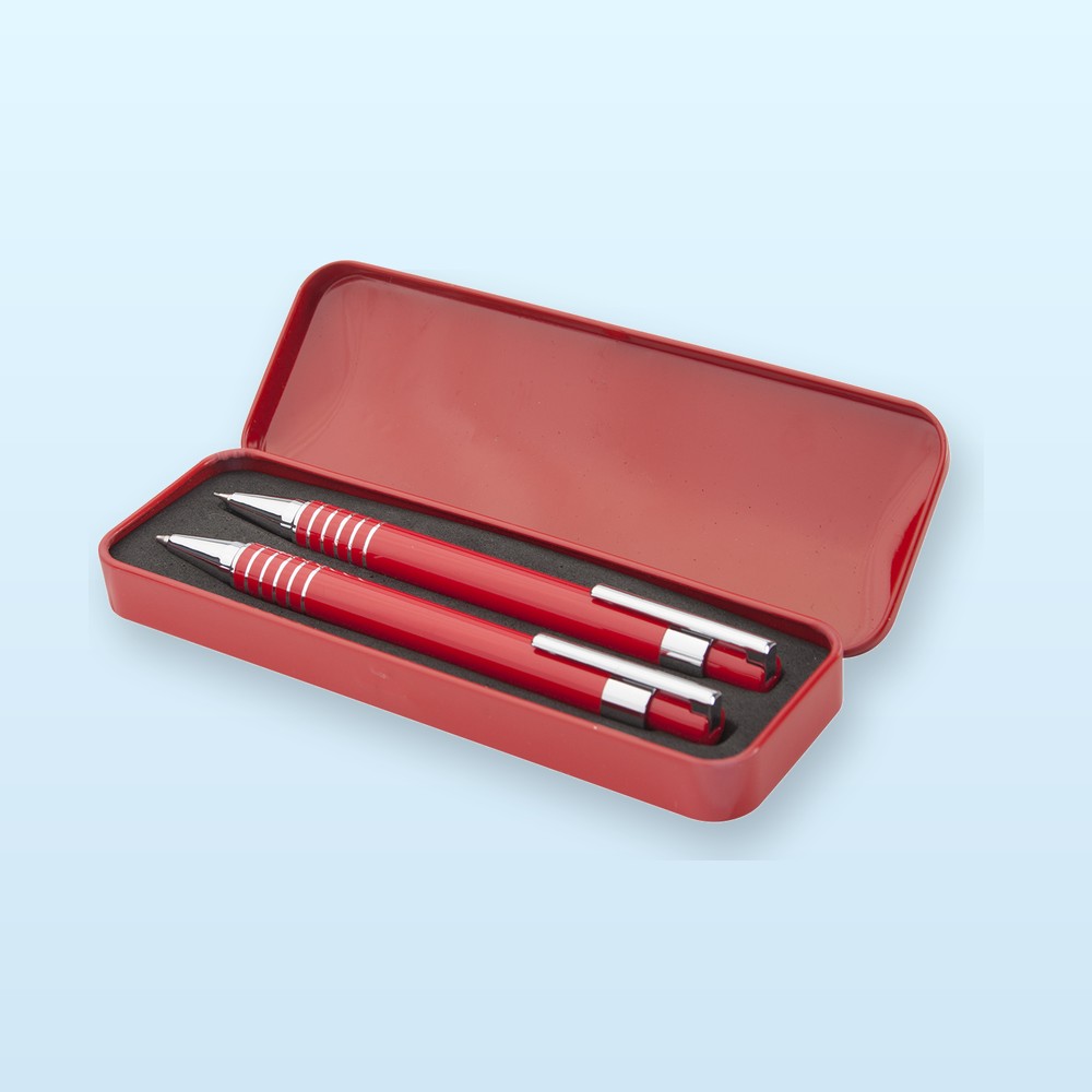 set penna e matita - rosso