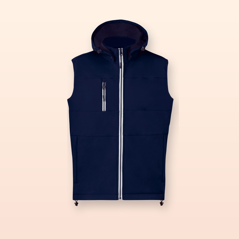 gilet termico in softshell - blu scuro - L