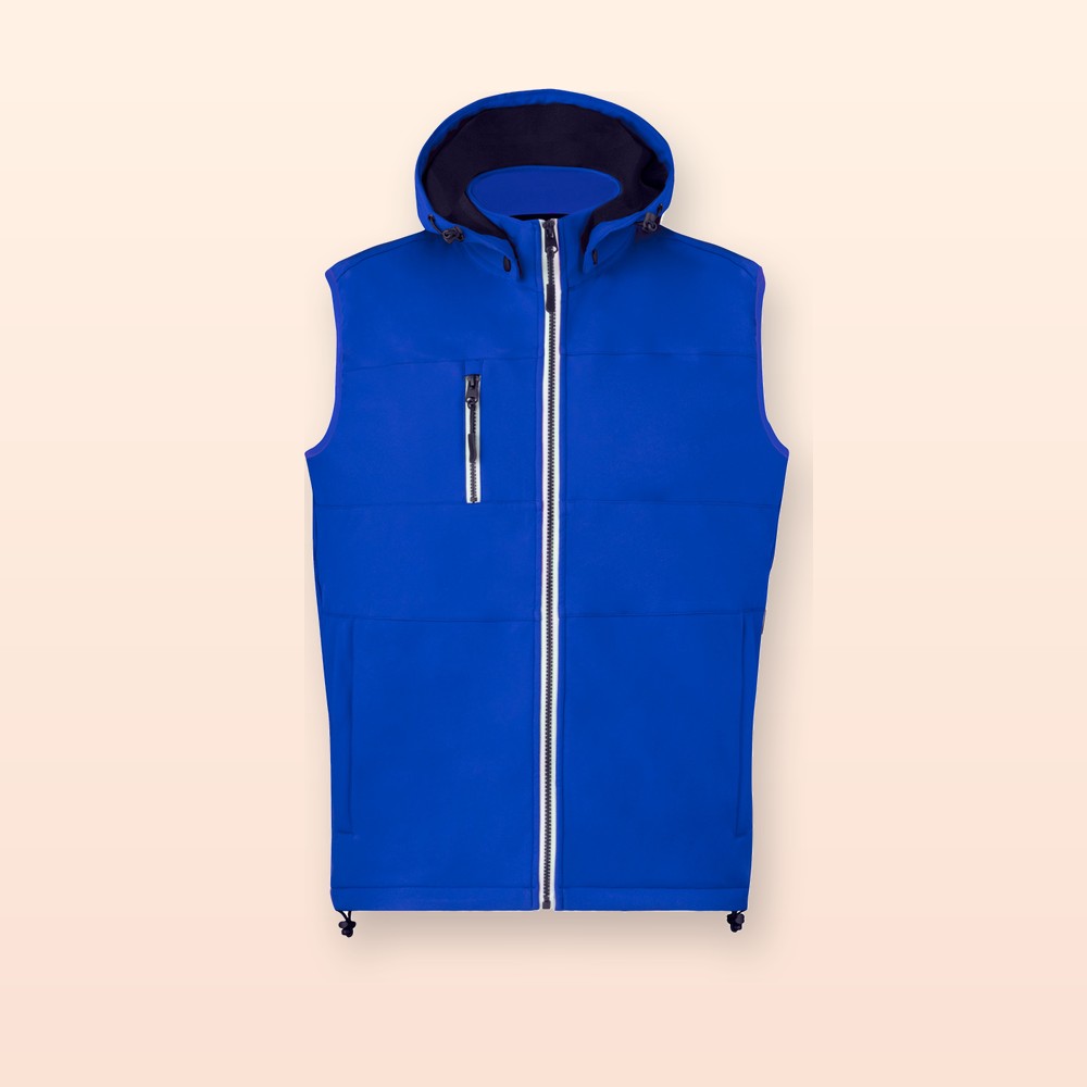 gilet termico in softshell - blu - L
