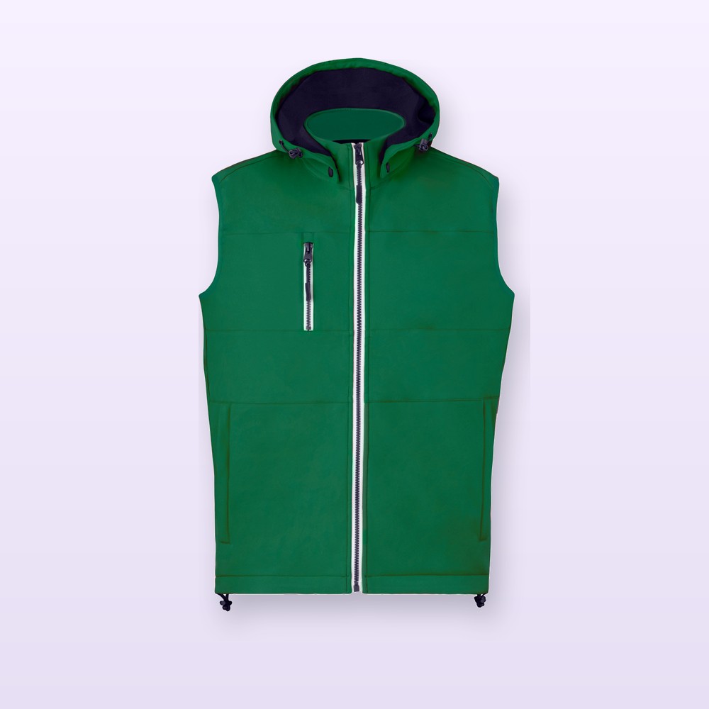 gilet termico in softshell - verde - XXL