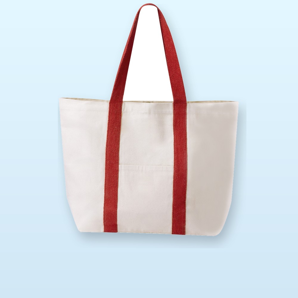 Borsa shopper da spiaggia - rosso - naturale