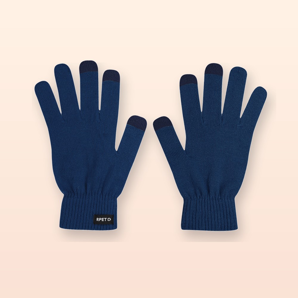 Guanti capacitivi in RPET - blu scuro