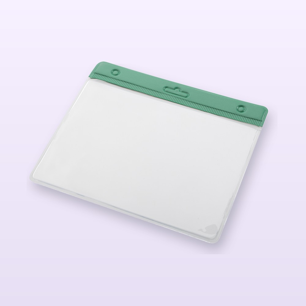 porta badge - verde - trasparente