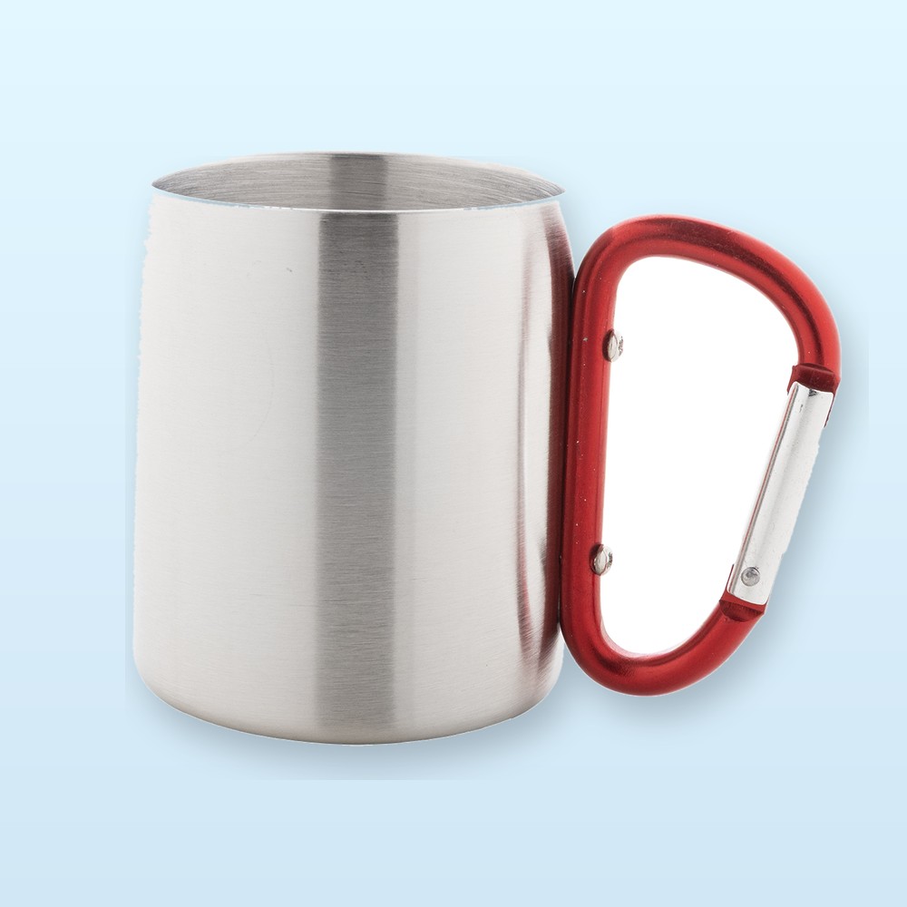 Tazza in acciaio - rosso - argento