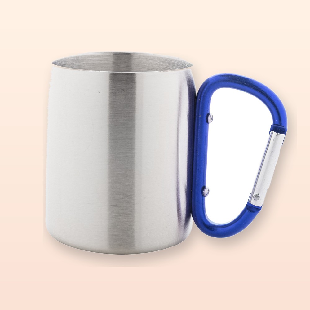 Tazza in acciaio - blu - argento