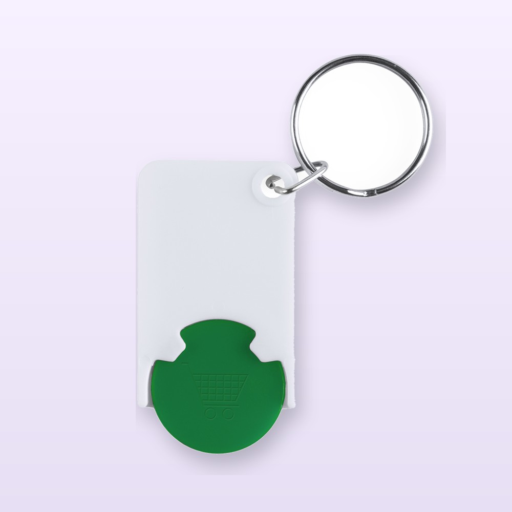 portachiavi con gettone - verde - bianco