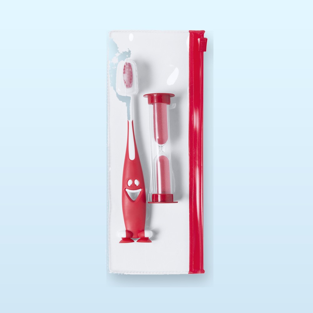 set spazzolino da denti - rosso