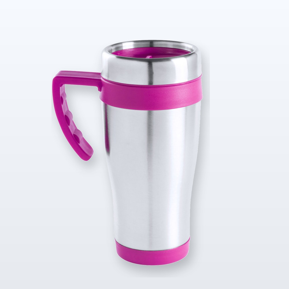 Mug termico - fucsia - argento