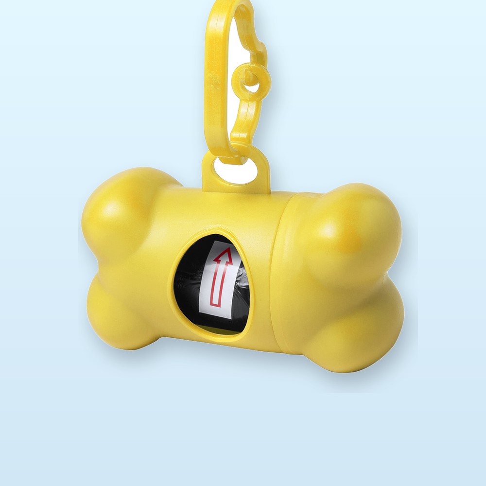 distributore di sacchetti per rifiuti cane - giallo