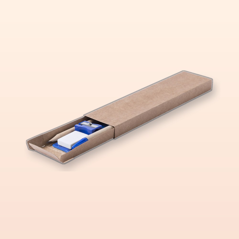 set cancelleria - blu - naturale