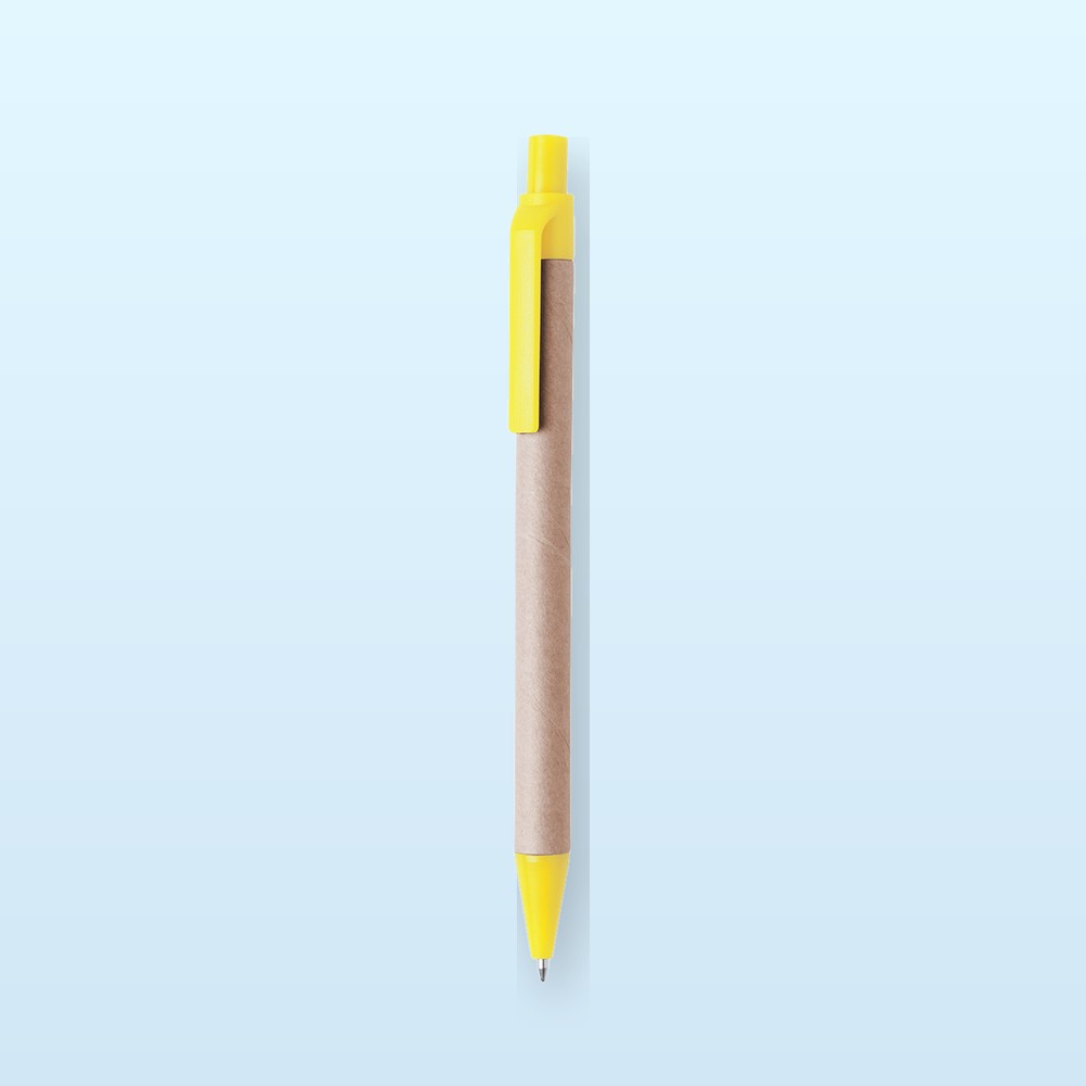 penna a sfera - giallo - naturale