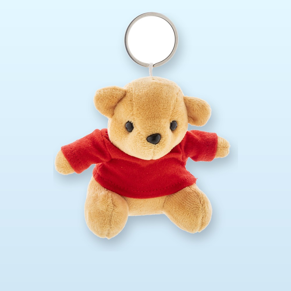 Portachiavi con orsetto in peluche - rosso