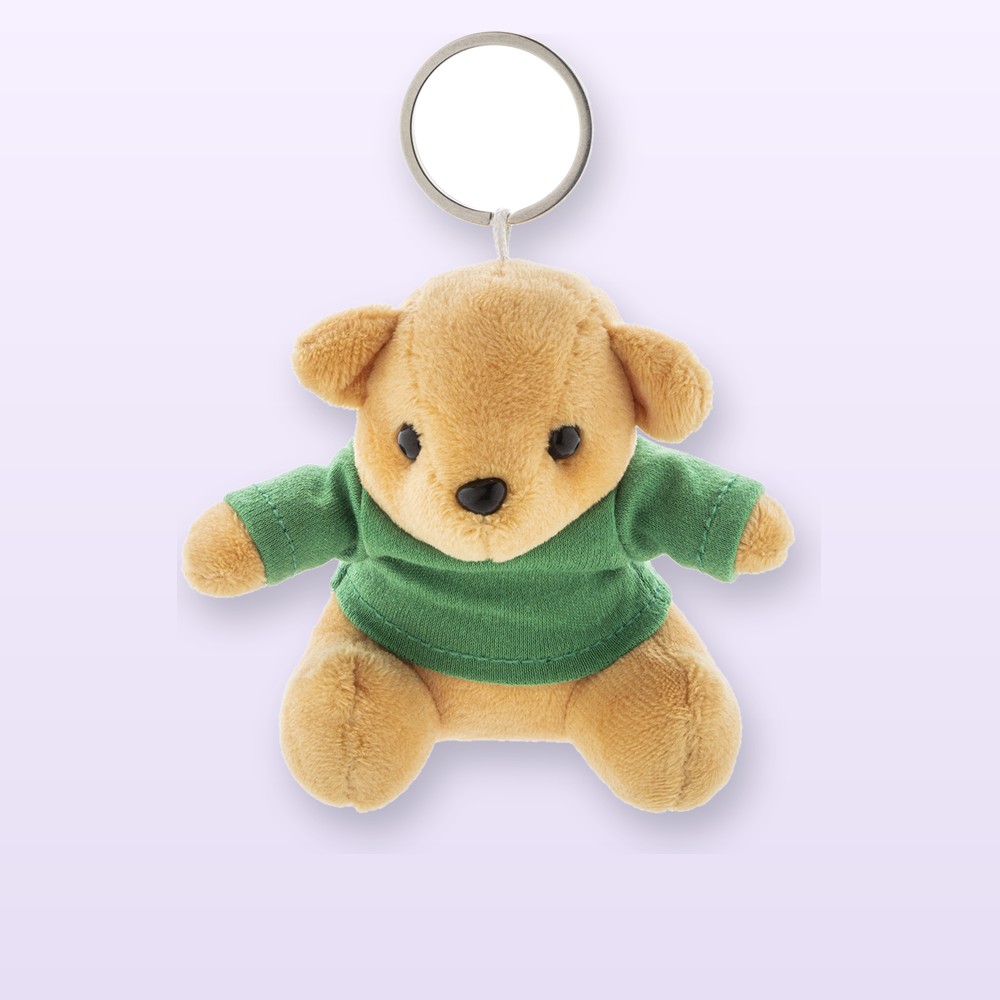 Portachiavi con orsetto in peluche - verde