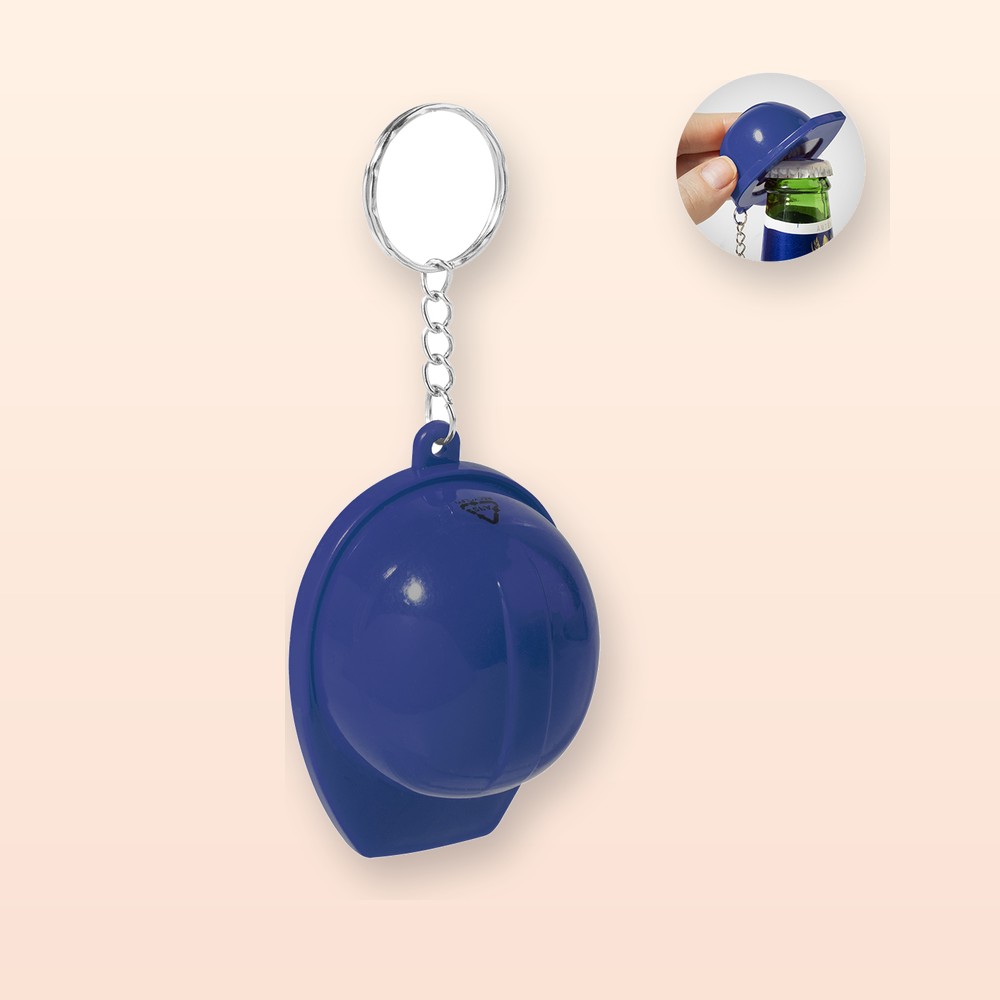 Portachiavi con apribottiglie in RABS - blu