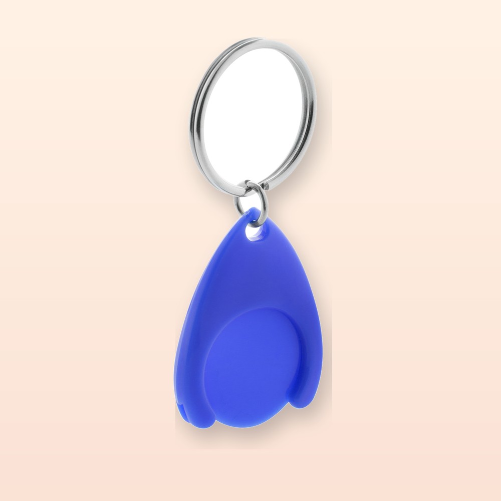 portachiavi con gettone - blu