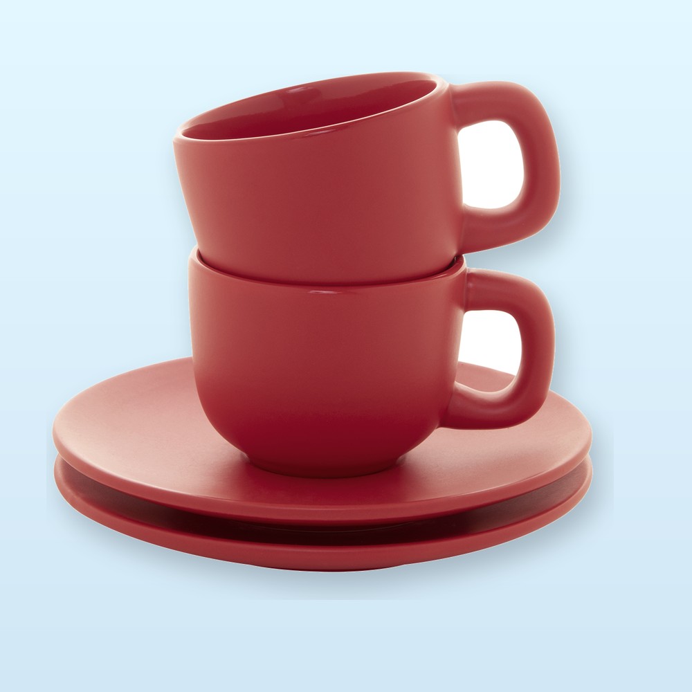 Set tazzine da caffè - rosso