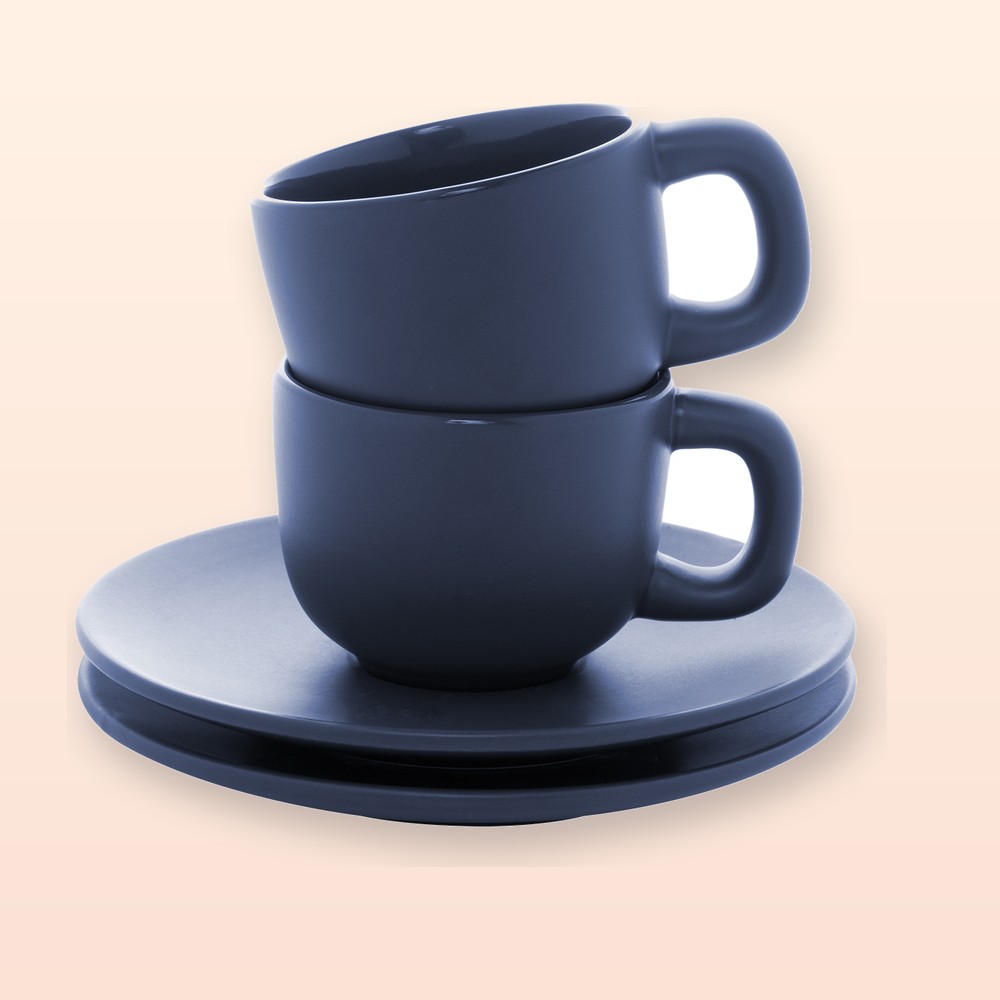Set tazzine da caffè - blu scuro