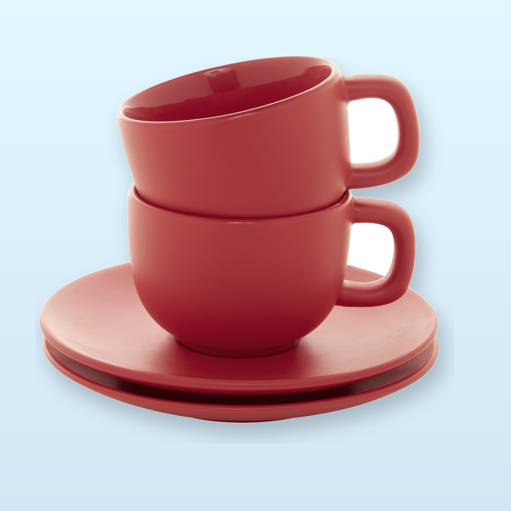 Set tazze da cappuccino - rosso
